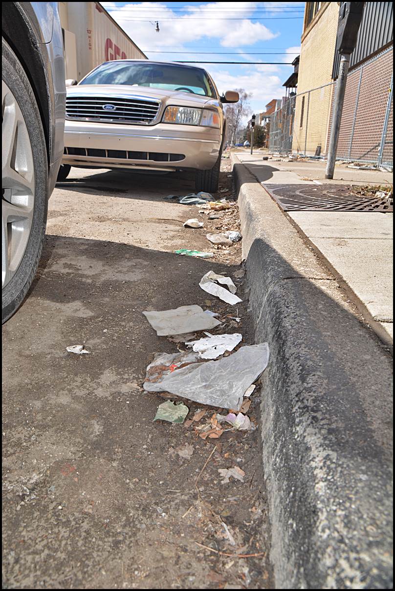 Now that the snow has mostly melted away, litter can be seen everywhere throughout the city.