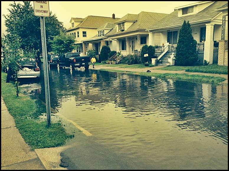 Monday’s severe rainstorm resulted in citywide street flooding, and predictably, basement flooding. Some 4-1/2 inches of rain fell in four hours in the metro area, causing massive flooding. Photo by Steve Paljusevic