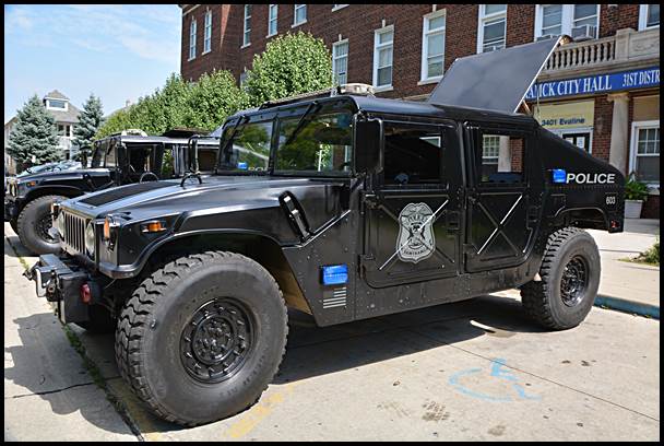 Many communities, including Hamtramck, received free used military vehicles during the past few years. Critics have said this has made police departments look like an occupational army force.