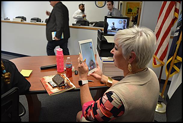 At a recent budget meeting with the city council and City Manager Katrina Powell (above), a rupture in the proceedings occurred. City Treasurer John Gabor spoke out against the budget, saying the financial projections were inaccurate. He was put on paid administrative leave after the meeting. File photo